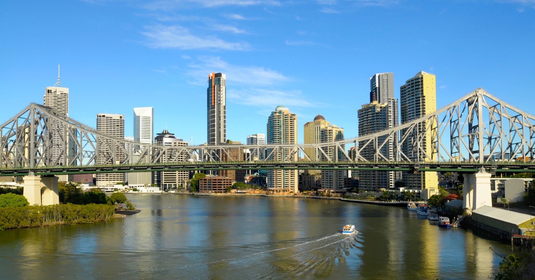 Brisbane skyline and Story Bridge across the river