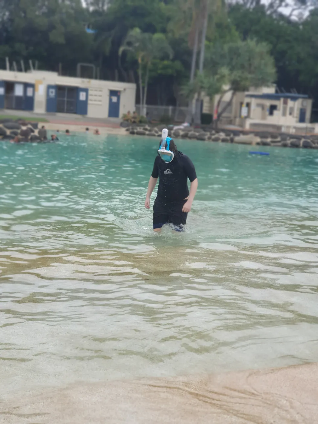 A participant enjoying a supported swimming outing