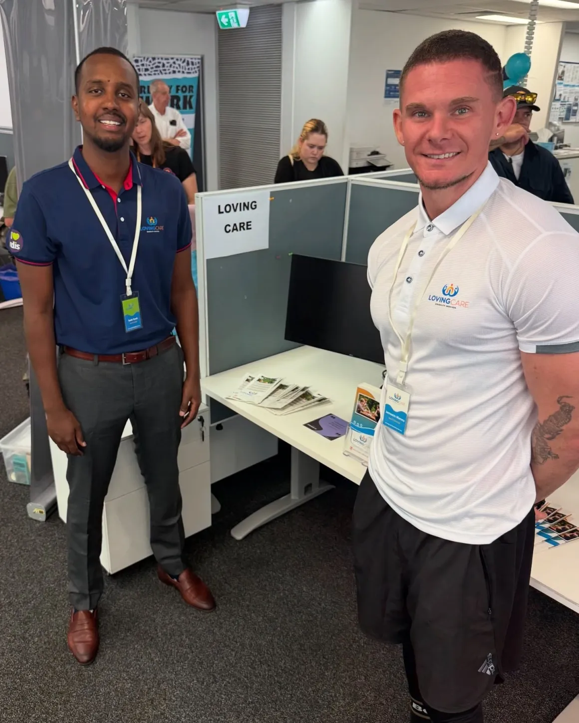 The directors of Loving Care Disability Services at a community careers event